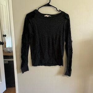 Loft long sleeve shirt with lace sleeves